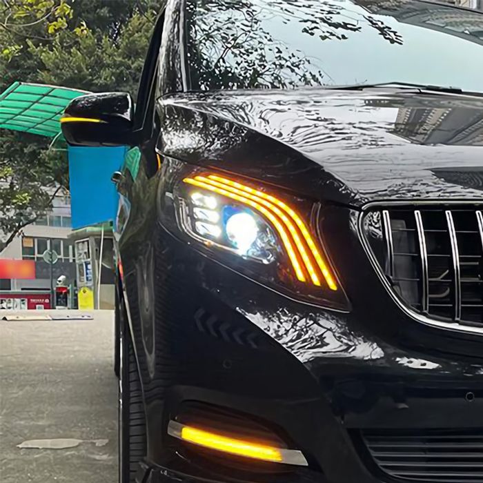 Передние фары ( Led стиль Maybach замена галогена ) на Mercedes-Benz VITO-Class W447 2014-2019 года