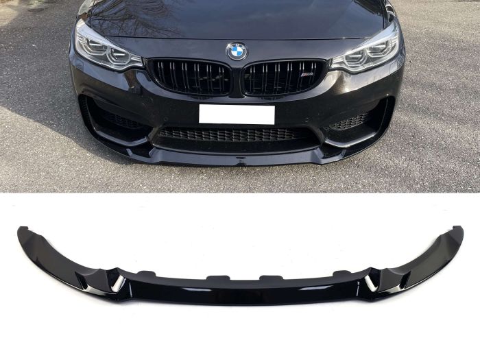Губа ( переднего бампера ) Черный глянец CS на BMW M3 F80 2014-2020 года