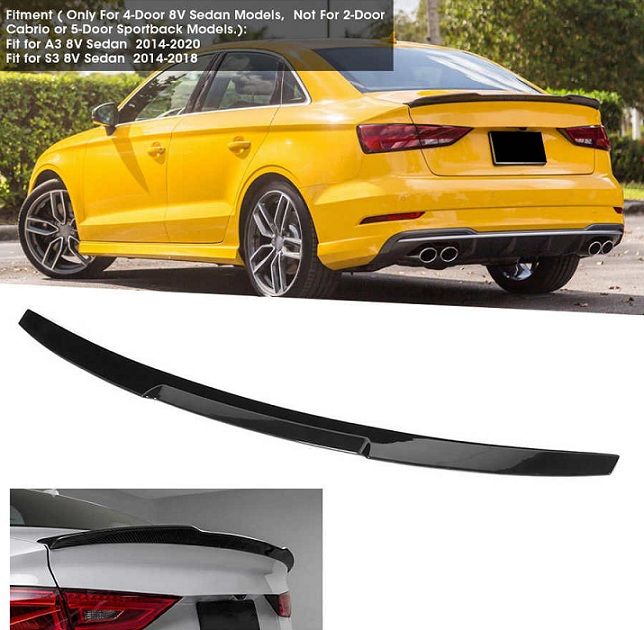 Спойлер на Audi A3 8V стиль М4 черный глянцевый ABS-пластик