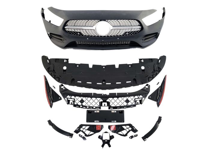 Передний бампер (AMG-Paket) на Mercedes-Benz A-Class W177 2018-2022 года