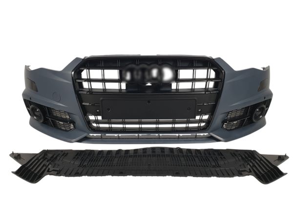 Передний бампер (S-Line) V2 на Audi A6 C7 2014-2018 года