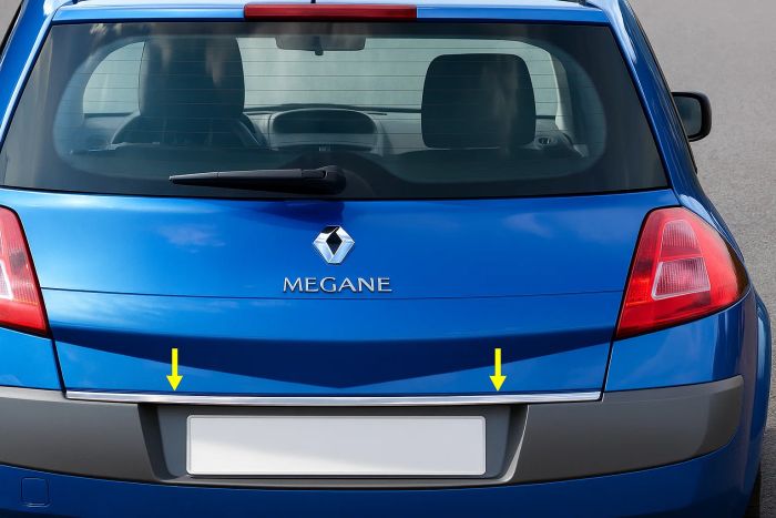Накладка на багажник нержавейка SD, OmsaLine - Итальянская Нержавейка для Renault Megane II 2004-2009 гг