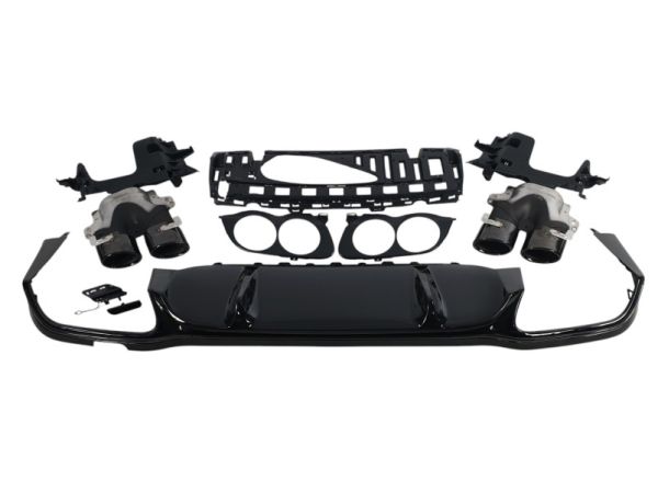 Диффузор (заднего бампера) Full Black (стиль E53) Sedan AMG на Mercedes-Benz E-Class W213 2020-2023 года