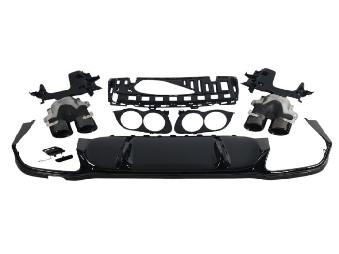 Диффузор (заднего бампера) Full Black (стиль E53) Sedan AMG на Mercedes-Benz E-Class W213 2020-2023 года