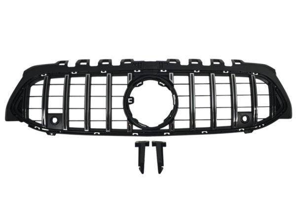 Решетка радиатора Dark Chrome (без места под камеру) GT на Mercedes-Benz A-Class W177 2018-2022 года