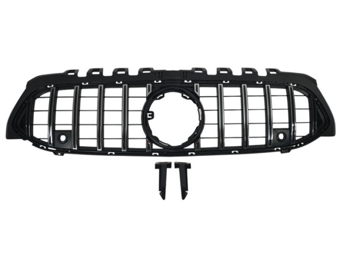 Решетка радиатора Dark Chrome (без места под камеру) GT на Mercedes-Benz A-Class W177 2018-2022 года