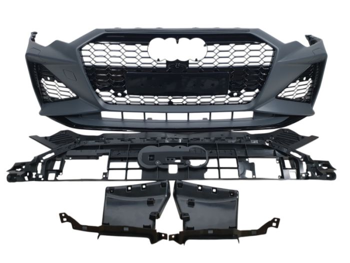 Передний бампер ( в стиле RS6 ) V2 на Audi A6 C8 2018-2023 года