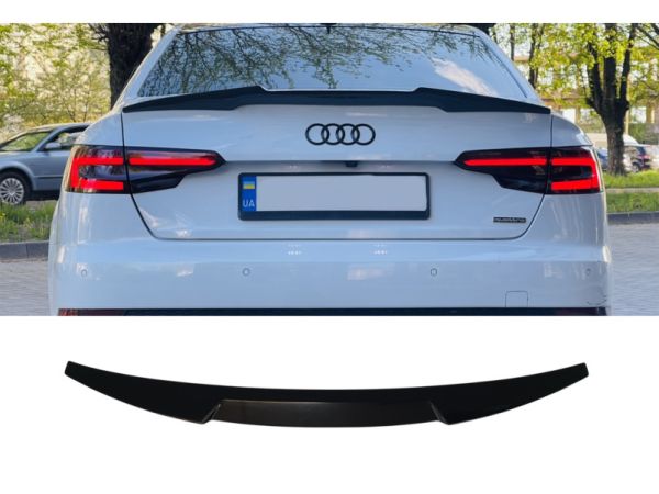 Спойлер Черный глянец V1 на Audi A4 B9 2015-2019 года
