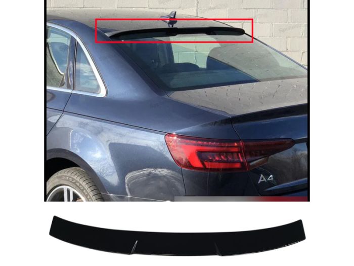 Спойлер Черный глянец (Бленда на окно) на Audi A4 B9 2015-2019 года
