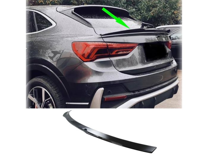 Спойлер Черный глянец (Sportback) на AUDI Q3 83A 2018-2023 года.
