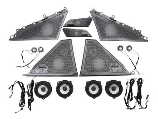 Сетки на динамики (Bowers & Wilkins) Silver на BMW 5 Series G60/G61 2023-2025 года