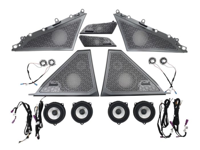 Сетки на динамики (Bowers & Wilkins) Silver на BMW 5 Series G60/G61 2023-2025 года