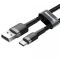 Кабель Baseus cafule Cable USB For Type-C 2A 3m Gray+Black (CATKLF-UG1)