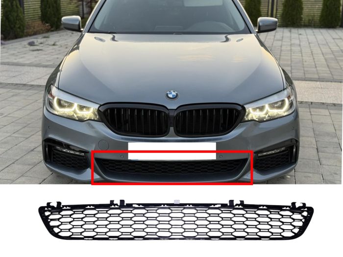Решетки в бампер центральная в бампер (M-Paket) на BMW 5 Series G30/G31 2017-2020 года