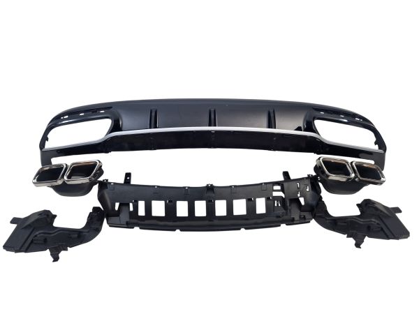 Диффузор (заднего бампера) Silver Black (стиль S63 AMG) на Mercedes-Benz S-Class Coupe C217 2015-2017 года