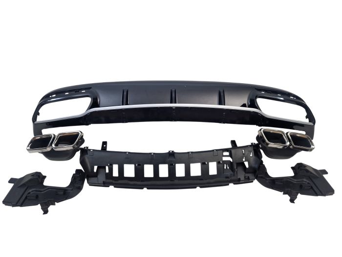 Диффузор (заднего бампера) Silver Black (стиль S63 AMG) на Mercedes-Benz S-Class Coupe C217 2015-2017 года