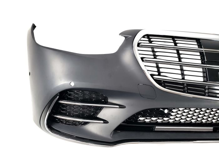 Передний бампер (AMG) БЕЗ РЕШЕТКИ РАДИАТОРА на Mercedes-Benz S-Class W223 2020-2025 года