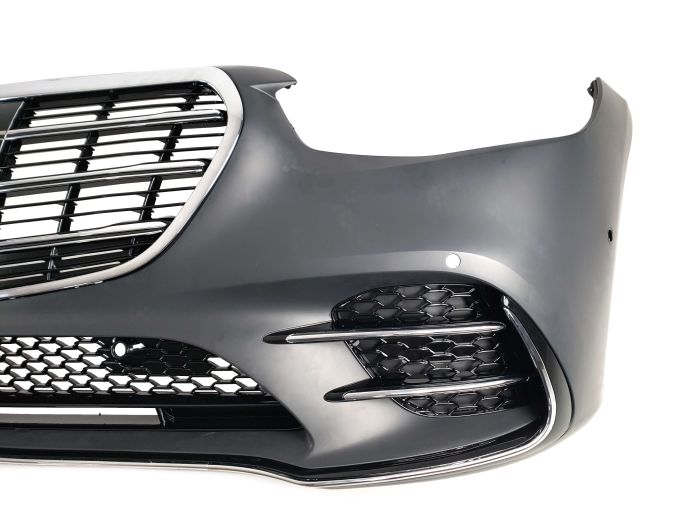 Передний бампер (AMG) БЕЗ РЕШЕТКИ РАДИАТОРА на Mercedes-Benz S-Class W223 2020-2025 года
