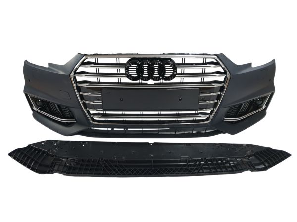 Передний бампер ( в стиле S4 ) V2 на Audi A4 B9 2015-2019 года