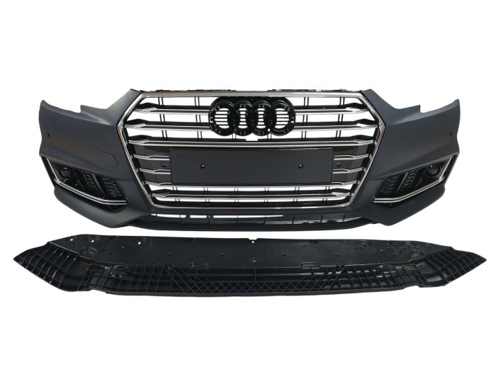 Передний бампер ( в стиле S4 ) V2 на Audi A4 B9 2015-2019 года