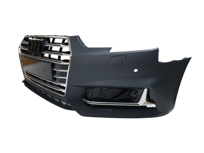 Передний бампер ( в стиле S4 ) V2 на Audi A4 B9 2015-2019 года
