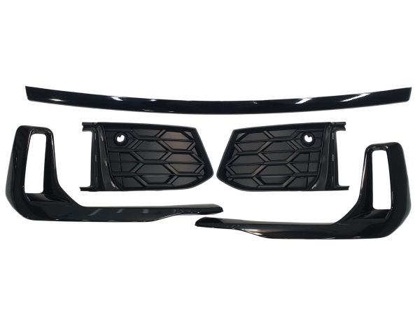 Решетки в бампер Full Black ( S-Line LCI ) на Audi A6 C8 2018-2023 года