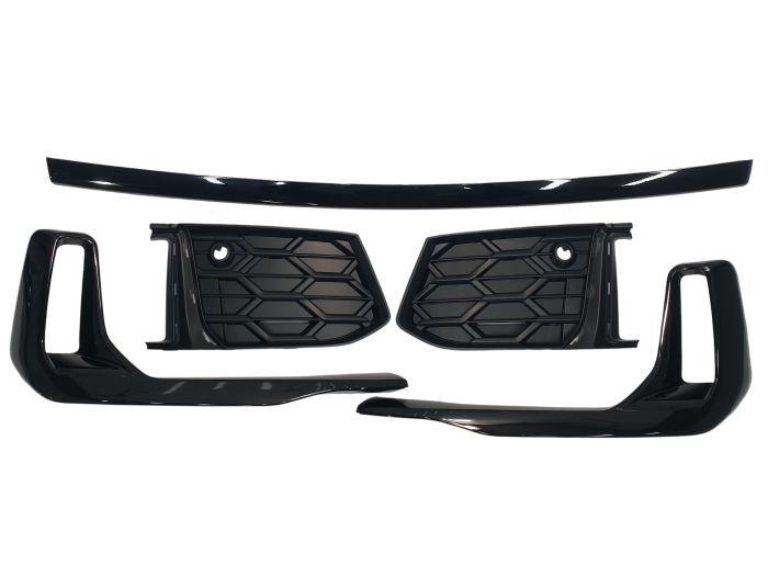 Решетки в бампер Full Black ( S-Line LCI ) на Audi A6 C8 2018-2023 года