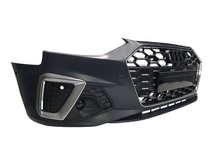 Передний бампер (S-Line) V1 на Audi A4 B9 2019-2023 года