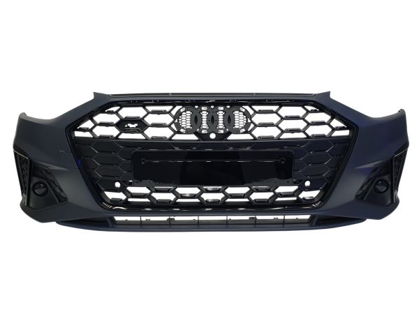 Передний бампер (S-Line) V2 на Audi A4 B9 2019-2023 года