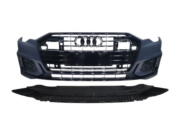 Передний бампер (S-Line) на Audi A6 C8 2018-2023 года