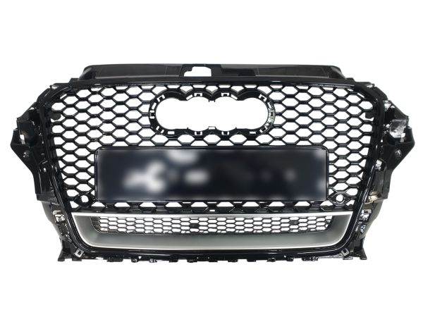 Решетка радиатора Full Black/Silver (в стиле RS3) на Audi A3 8V 2012-2016 года