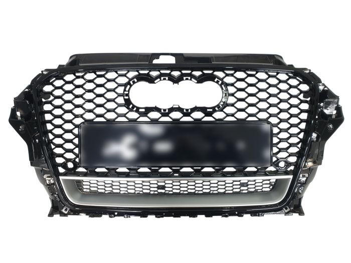 Решетка радиатора Full Black/Silver (в стиле RS3) на Audi A3 8V 2012-2016 года