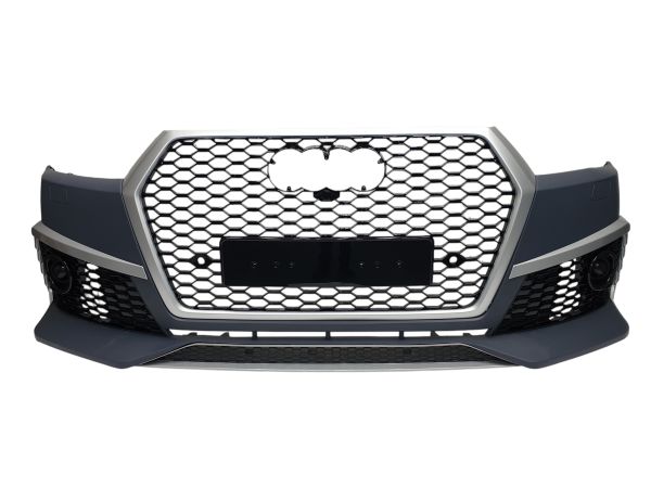 Передний бампер (RS Style) Silver на Audi Q7 4M 2015-2020 года