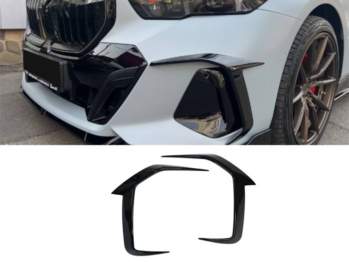 Тюнинг переднего бампера Черный глянец на BMW 5 Series G60/G61 2023-2025 года