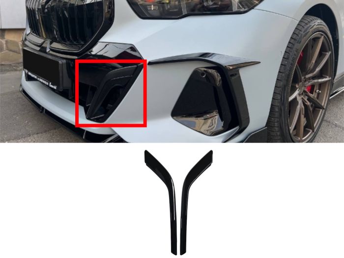 Тюнинг переднего бампера Черный глянец на BMW 5 Series G60/G61 2023-2025 года