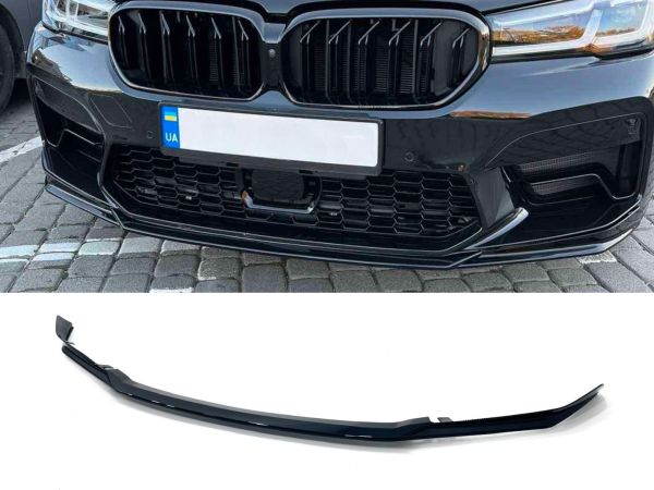 Губа ( переднего бампера ) Черный глянец ( под М5 LCI ) на BMW 5 Series G30/G31 2017-2020 года
