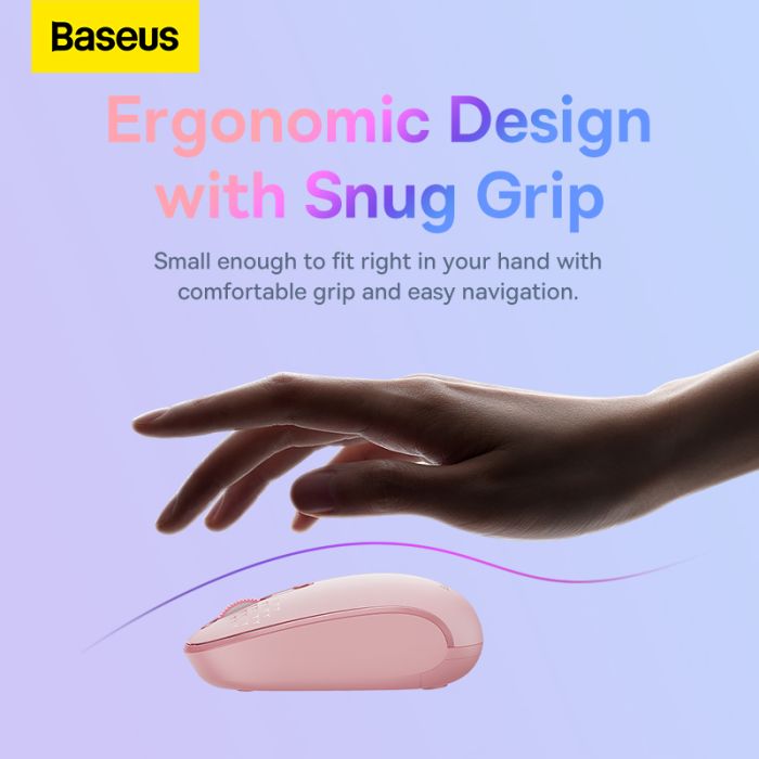 Маніпулятор миша бездротова Baseus F01B Tri-Mode Wireless Mouse Baby Pink (B01055503413-00)