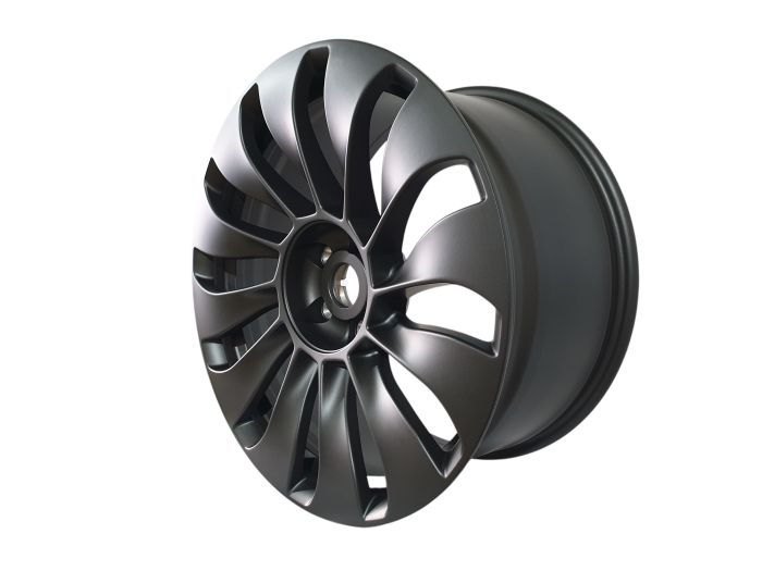R19 Dark Matte Grey (одноширокие 8.5J ET35) на Tesla Model 3 2017-2022 года