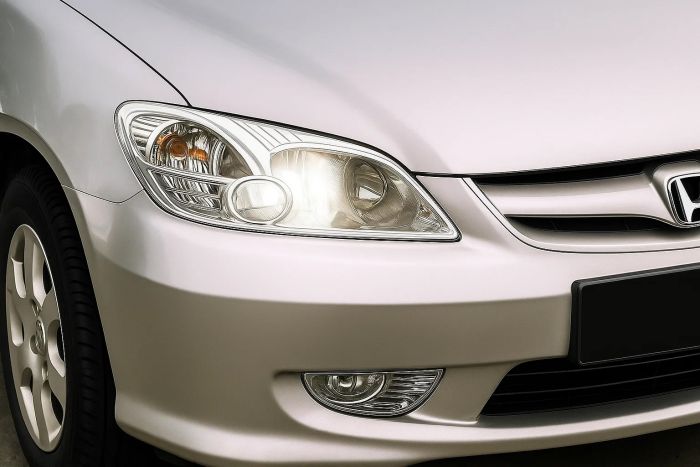Хромированные Накладки на Фары (2 шт, пластик) для Honda Civic Sedan VII 2001-2006 гг