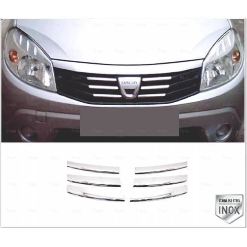 Накладка на переднюю решетку (нержавейка) для Dacia Sandero 2007-2013 гг