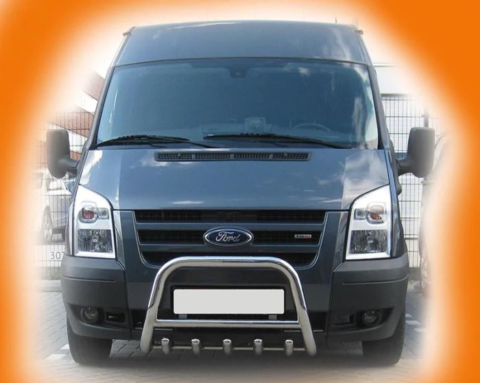 Защита переднего бампера WT003 (2006-2014, Нержавейка) для Ford Transit
