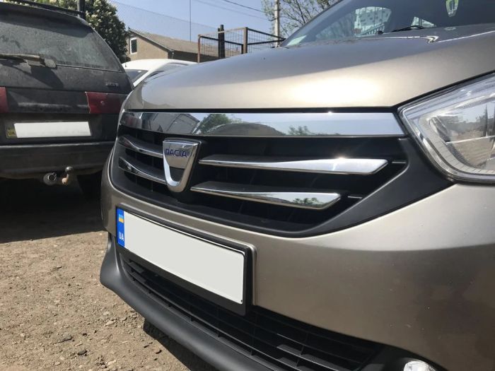 Хромированные накладки на решетку (4 шт, нержавейка) для Dacia Lodgy 2012-2022 гг