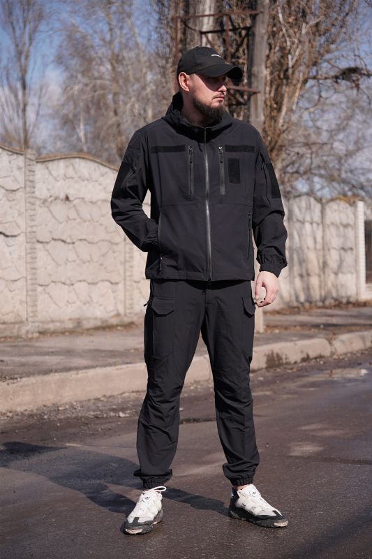Тактический костюм Tactical Flex Pro FS (4WStretch) Черный (куртка и брюки)