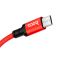 Кабель HOCO X14 USB to Micro 2,4A, 1m, nylon, aluminum connectors Black-red (6957531062851)