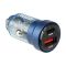 Зарядное устройство для авто Brevia ePower DualCharge 30W USB-C USB-A прозрачный синий (46530CABL)