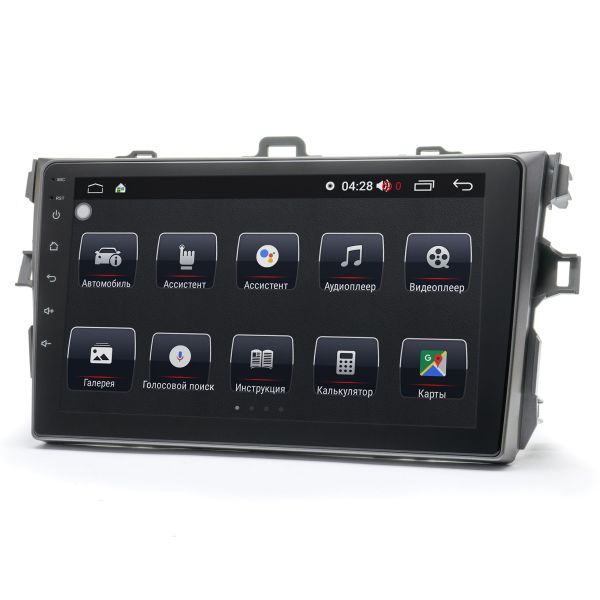 Штатна магнітола Prime-X 22-505/9M 2K, 4+64, 4G. TOYOTA Corolla 2007-2013 (чорний)