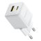 Мережевий зарядний пристрій з кабелем Baseus Palm Fast Charger C+U 30W EU Moon White (with USB-C to USB-C 60W (20V/3A) 1m Moon White) (P1011160A213-01)
