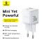 Мережевий зарядний пристрій з кабелем Baseus Palm Fast Charger C+U 30W EU Moon White (with USB-C to USB-C 60W (20V/3A) 1m Moon White) (P1011160A213-01)