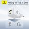 Мережевий зарядний пристрій з кабелем Baseus Palm Fast Charger C+U 30W EU Moon White (with USB-C to USB-C 60W (20V/3A) 1m Moon White) (P1011160A213-01)