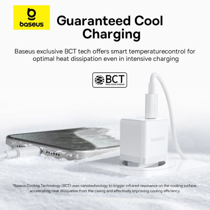 Мережевий зарядний пристрій з кабелем Baseus Palm Fast Charger C+U 30W EU Moon White (with USB-C to USB-C 60W (20V/3A) 1m Moon White) (P1011160A213-01)